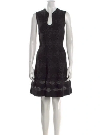 Pre-owned Alaïa Wool Mini Dress In Black