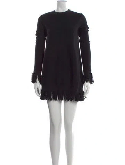 Pre-owned Alaïa Wool Mini Dress In Black
