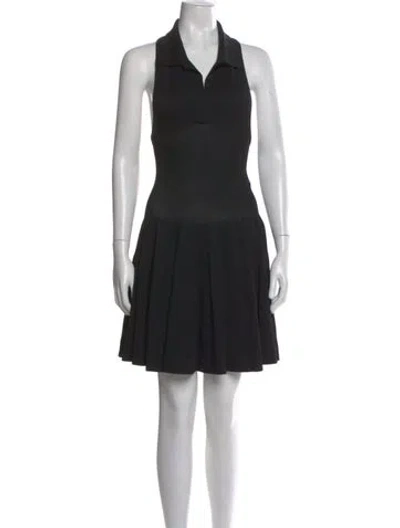Pre-owned Alaïa Wool Mini Dress In Black