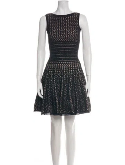 Pre-owned Alaïa Wool Mini Dress In Black