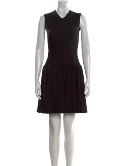 Pre-owned Alaïa Wool Mini Dress In Black