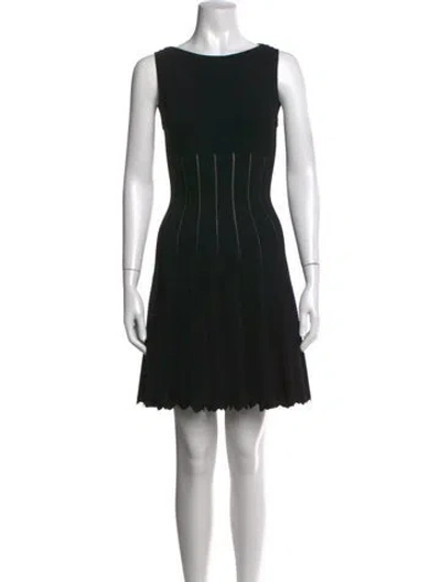 Pre-owned Alaïa Wool Mini Dress In Black