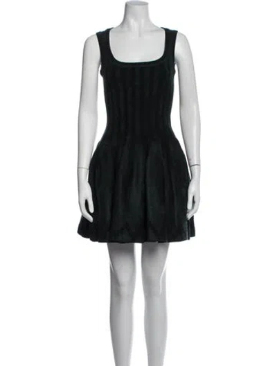 Pre-owned Alaïa Wool Mini Dress In Black