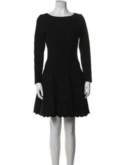 Pre-owned Alaïa Wool Mini Dress In Black