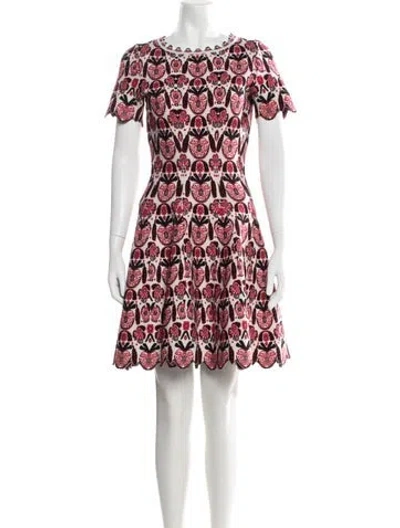 Pre-owned Alaïa Wool Mini Dress In Black/red