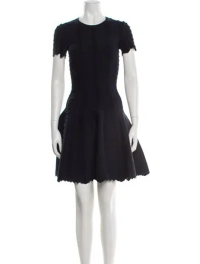 Pre-owned Alaïa Wool Mini Dress In Blue