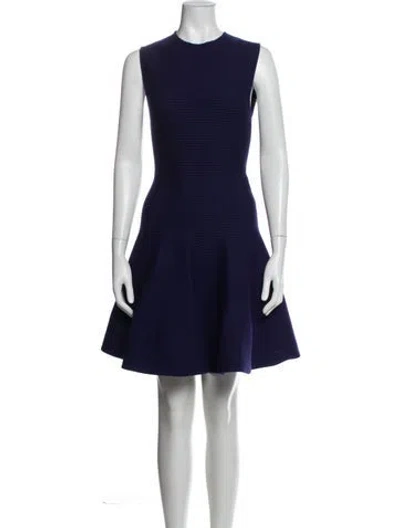 Pre-owned Alaïa Wool Mini Dress In Blue