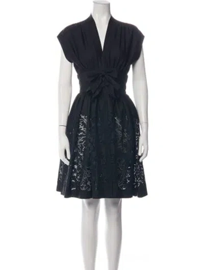 Pre-owned Alaïa Wool Mini Dress In Blue
