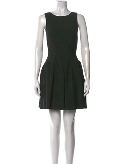 Pre-owned Alaïa Wool Mini Dress In Green