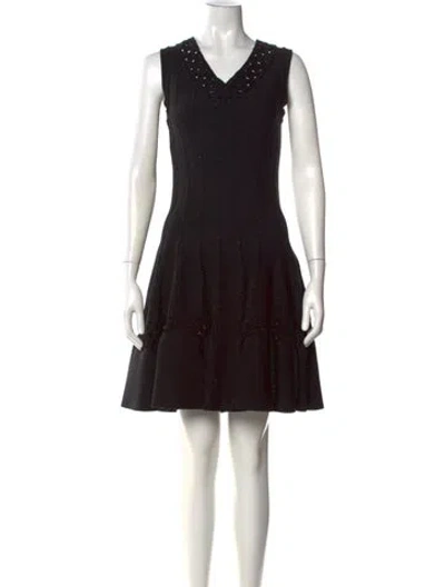 Pre-owned Alaïa Wool Mini Dress In Multi
