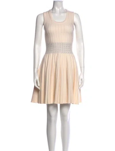 Pre-owned Alaïa Wool Mini Dress In Neutral