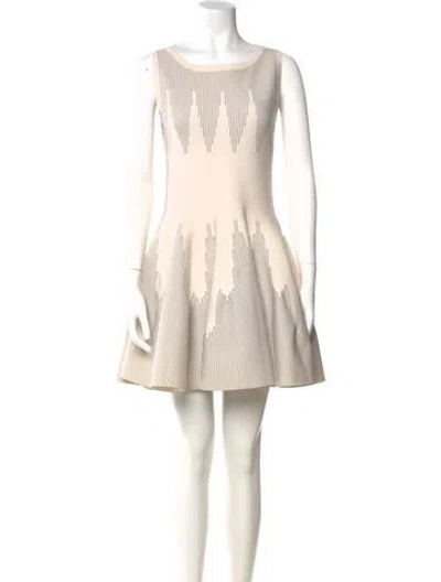 Pre-owned Alaïa Wool Mini Dress In Neutral