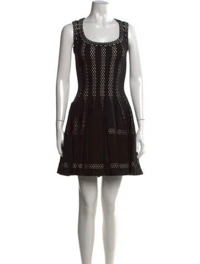 Pre-owned Alaïa Wool Mini Dress In Neutral