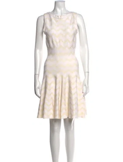 Pre-owned Alaïa Wool Mini Dress In Neutrals