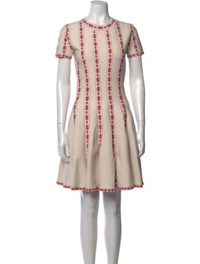 Pre-owned Alaïa Wool Mini Dress In Neutrals