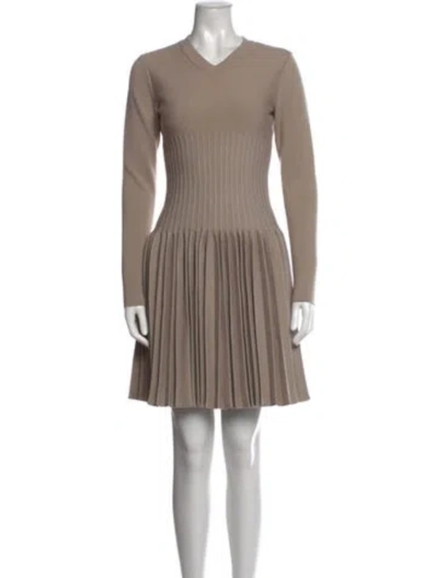 Pre-owned Alaïa Wool Mini Dress In Neutrals
