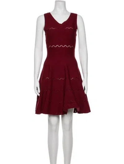 Pre-owned Alaïa Wool Mini Dress In Orange
