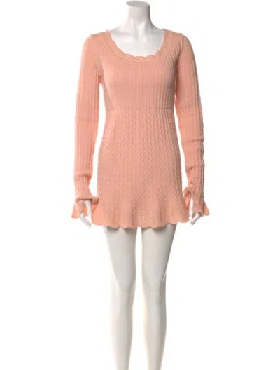 Pre-owned Alaïa Wool Mini Dress In Pink
