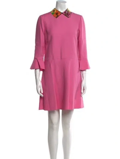 Pre-owned Alaïa Wool Mini Dress In Pink
