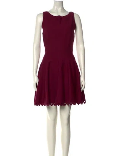 Pre-owned Alaïa Wool Mini Dress In Purple