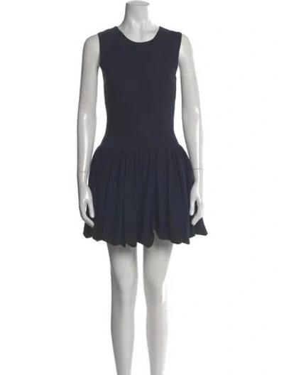 Pre-owned Alaïa Wool Mini Dress In Purple