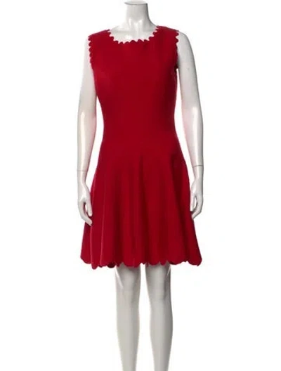 Pre-owned Alaïa Wool Mini Dress In Red