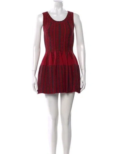 Pre-owned Alaïa Wool Mini Dress In Red