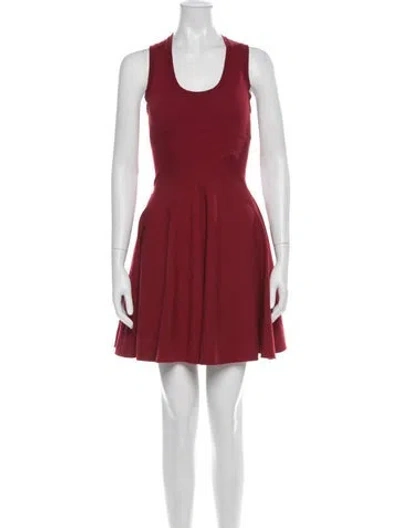 Pre-owned Alaïa Wool Mini Dress In Red