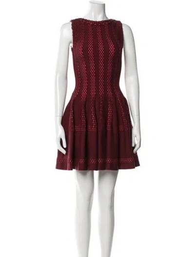 Pre-owned Alaïa Wool Mini Dress In Red
