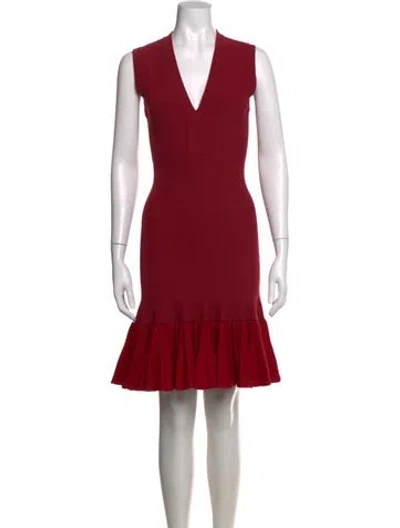Pre-owned Alaïa Wool Mini Dress In Red