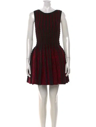 Pre-owned Alaïa Wool Mini Dress W/ Tags In Black