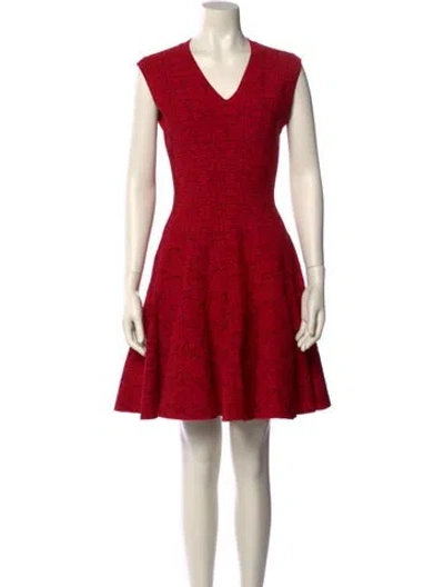 Pre-owned Alaïa Wool Mini Dress W/ Tags In Red