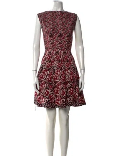 Pre-owned Alaïa Wool Mini Dress W/ Tags In Red