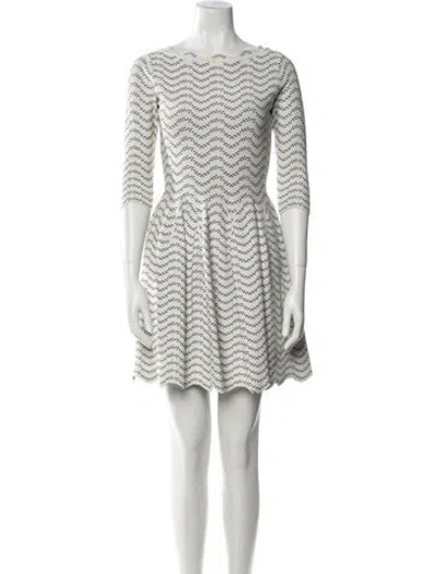 Pre-owned Alaïa Wool Mini Dress In White