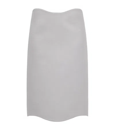 Alaïa Wool Mini Pencil Skirt In Gray