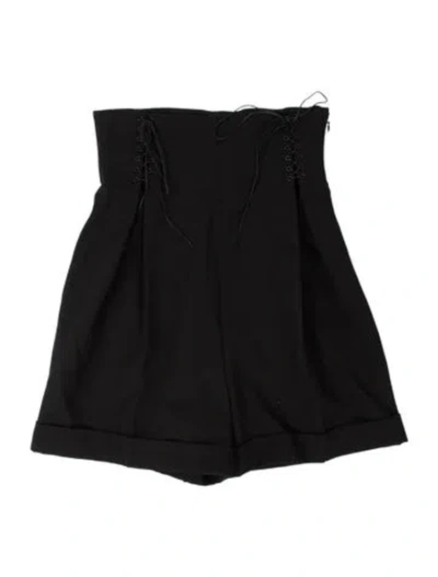 Pre-owned Alaïa Wool Mini Shorts In Black