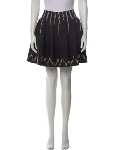 Pre-owned Alaïa Wool Mini Skirt In Black