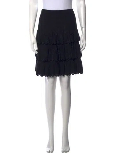 Pre-owned Alaïa Wool Mini Skirt In Black
