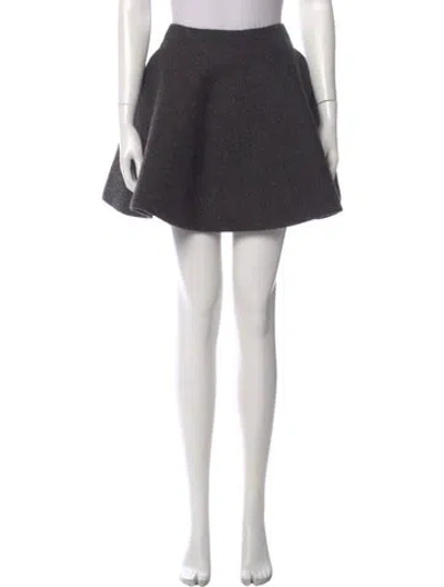 Pre-owned Alaïa Wool Mini Skirt In Blue