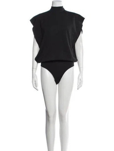 Pre-owned Alaïa Wool Mock Neck Bodysuit In Black