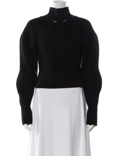 Pre-owned Alaïa Wool Mock Neck Sweater In Black