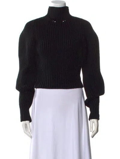 Pre-owned Alaïa Wool Mock Neck Sweater In Black