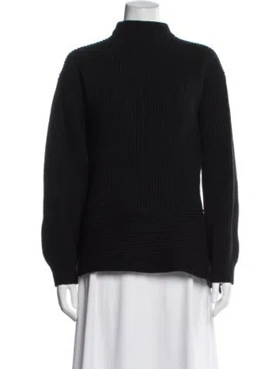 Pre-owned Alaïa Wool Mock Neck Sweater In Black