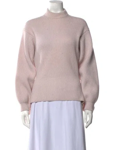 Pre-owned Alaïa Wool Mock Neck Sweater In Pink