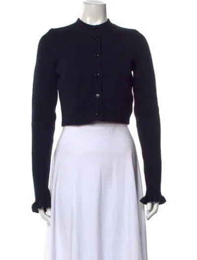 Pre-owned Alaïa Wool Mock Neck Sweater W/ Tags In Blue