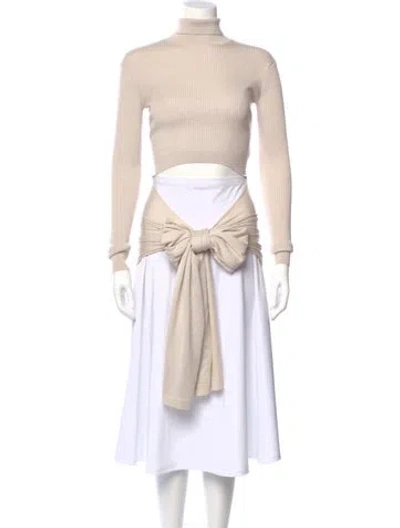 Pre-owned Alaïa Wool Mock Neck Sweater W/ Tags In Neutral