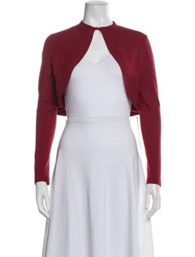 Pre-owned Alaïa Wool Open Front Sweater In Burgundy