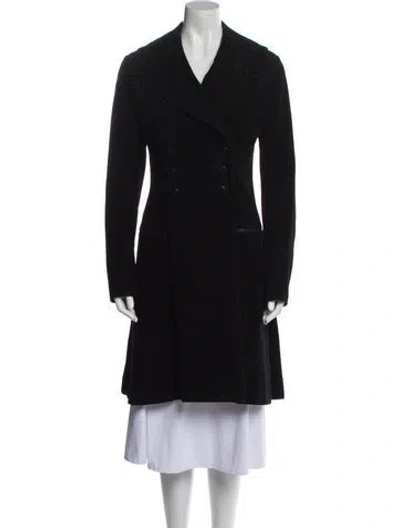 Pre-owned Alaïa Wool Peacoat In Black