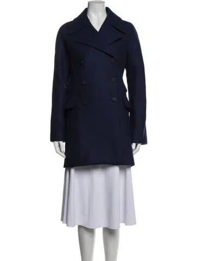 Pre-owned Alaïa Wool Peacoat In Blue