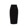 Alaïa Alaia Womens Noir Alaia Buttoned Slim-fit Stretch-wool Midi Skirt In Black